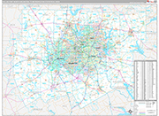 Dallas-Fort Worth-Arlington Wall Map Premium Style